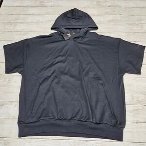 Under Armour Mens Journey Rib Short Sleeve Hoodie Black 1385944-001 Large NWT